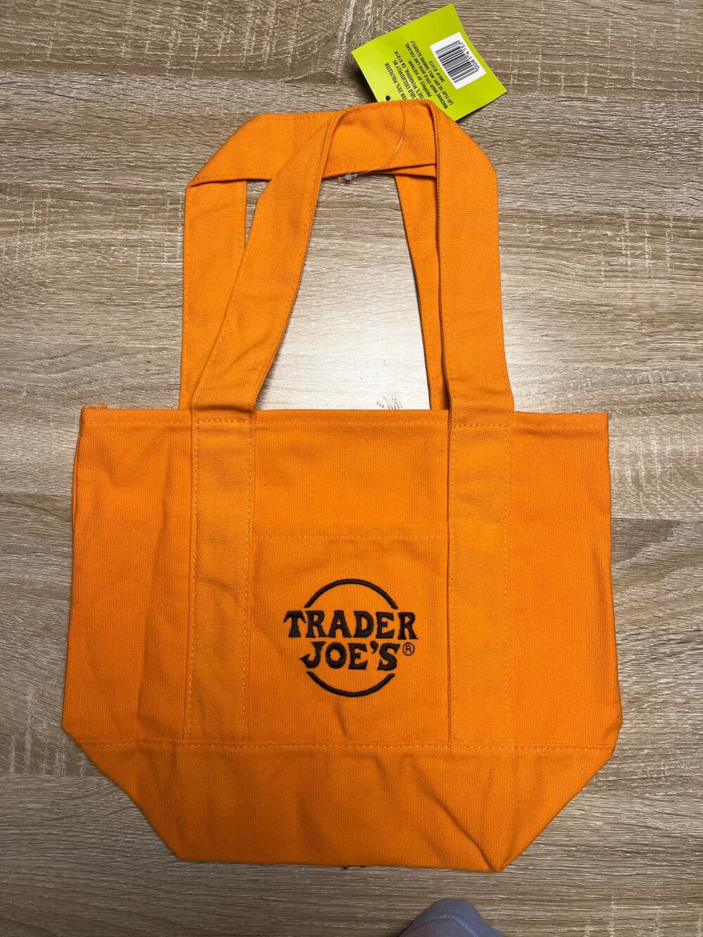Trader Joe's Mini Halloween Orange Canvas Tote Bag - NEW